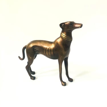 Mid Century Bronze Greyhound 