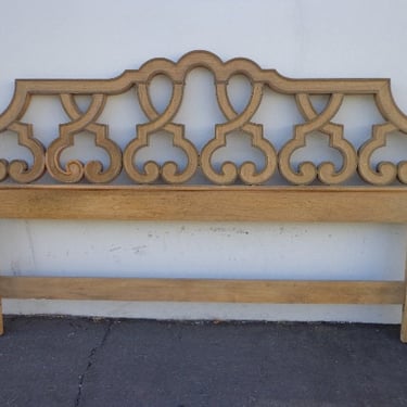 Antique Wood Headboard Carved Wood Ornate Style Elegant Boho Regency Romantic Neoclassical King Size Bed Chic CUSTOM PAINT AVAIL 