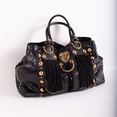 Y2K Black Leather Studded Bag