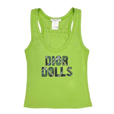 Dior "Dolls" Green Plaid Logo Tank
