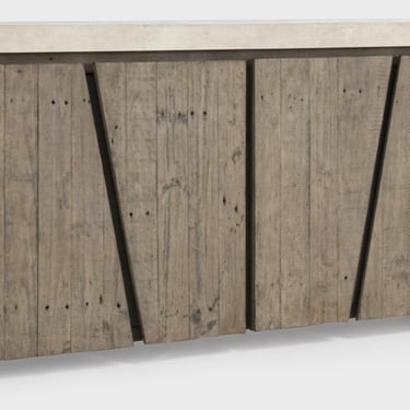 Simple 4 Door Reclaimed Wood with Concrete Laminate Top Sideboard  from Terra Nova Designs Los Angeles 