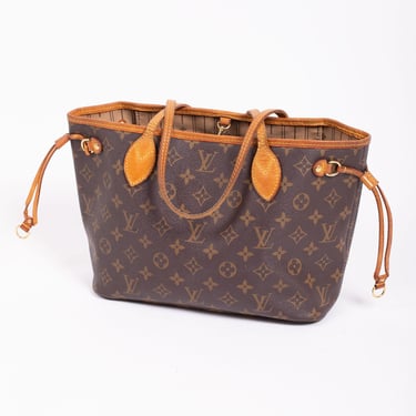 Vintage Louis Vuitton Neverfull PM Canvas and Leather Monogram Medium Tote Bag LV Logo Carryall 
