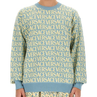 Versace Men Allover Logo Jersey