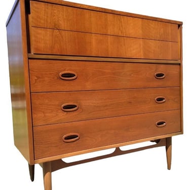 Free Shipping Within Continental US - Vintage Mid Century Modern Dixie 4 Drawers Highboy Dresser Cabinet Storage 