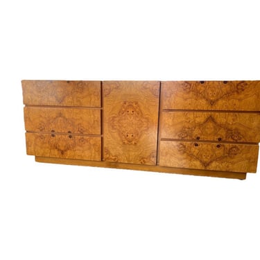 Free Shipping Within Continental US - Vintage Mid Century Modern Burl Wood 9 Drawer Dresser Cabinet Storage by Lane Furniture 