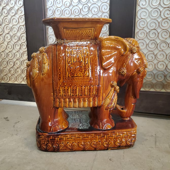 Elephant Ceramic Plant Stand
