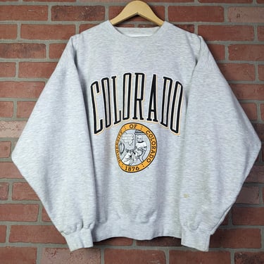 Vintage 90s NCAA Colorado University ORIGINAL Collegiate Crewneck Sweatshirt - Extra Large 