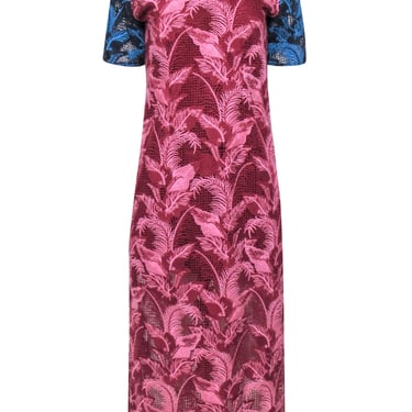 House of Holland – Pink & Blue Crochet Maxi Dress Sz 6