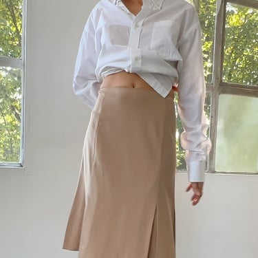 Armani Tan Wool Kickpleat Skirt (M)