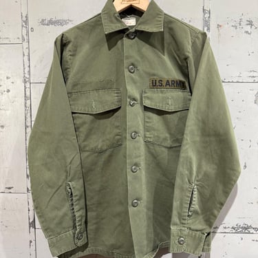 70's OG-507 Poly -Cotton Fatigue Button Up Shirt- Vietnam War(Army Green) 