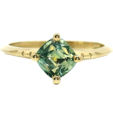 The Berdez- .88 Ct. Cushion Cut Montana Sapphire Solitaire Ring