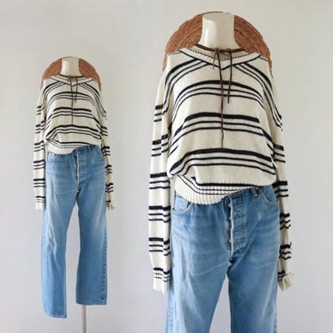 striped pullover sweater - m - vintage 80s 90s long sleeve womens size medium pullover minimal 