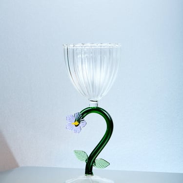 Flower Stemmed Glass