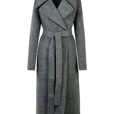 Jil Sander Grey Wool Blend Coat Woman