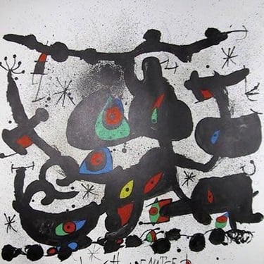 Joan Miro, Homenatge a Joan Prats Exhibition, Lithograph Poster on Thin Velin 