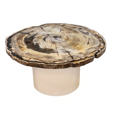 Karl Springer Exceptional Petrified Wood Coffee Table 1980s