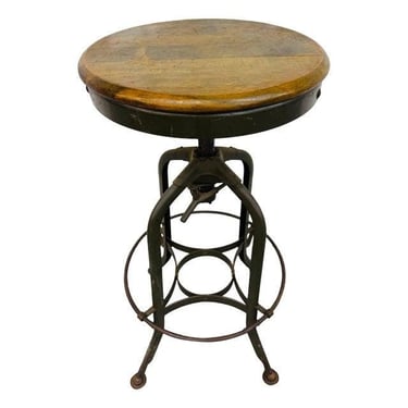 Mid-Century Industrial Adjustable Swivel Stool 