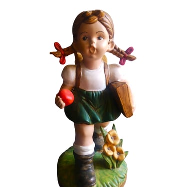VINTAGE Hummel Style School Girl Figurine, 11 x 7" Figurine, Home Decor 