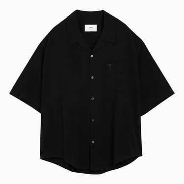 Ami Paris Black Cotton Ami De Coeur Shirt Men