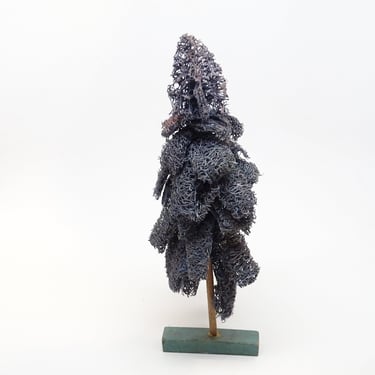 Antique 8 Inch German Loofah Sponge Twig Tree for Nativity or Putz for Christmas, Vintage Retro Decor 