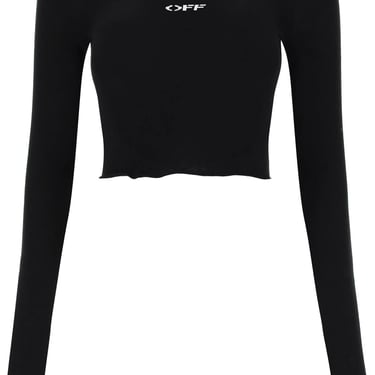 Off-White Knitted Off-Shoulder Cropped Top Women