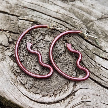 Copper Squiggle Earrings~Unique Handmade Hoops, Gift for Her! 