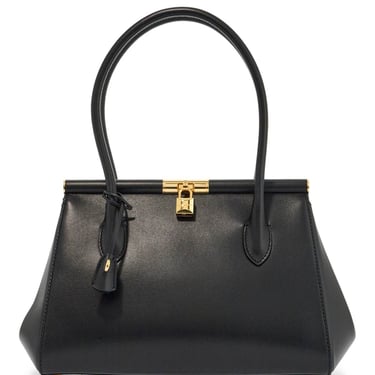 Dolce & Gabbana Black Calfskin Handbag With Snap Closure Women