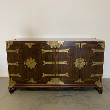 Ready for customization Asian style chest with gold brass details 