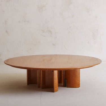 Birdseye Maple Coffee Table by Giovanni Offeredi for Saporiti, Italy 1980s