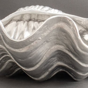 Large Silvered Clam Shell