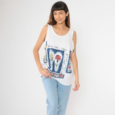 White Mesh Tank Top 80s Sheer Shirt Sleeveless Racerback