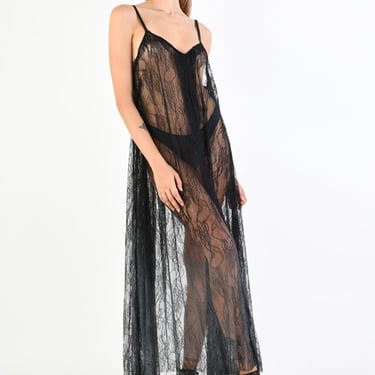 Sheer Ombre Lace Maxi Dress in BLACK or NATURAL