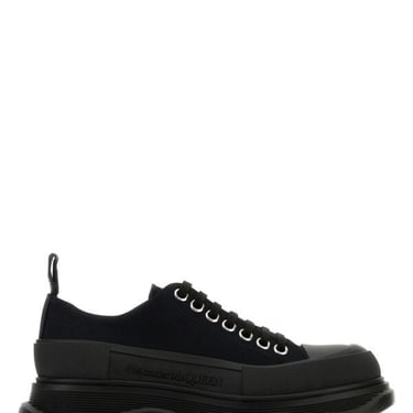 Alexander Mcqueen Women Black Canvas Tread Slick Sneakers