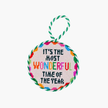 Wonderful time needlepoint ornament