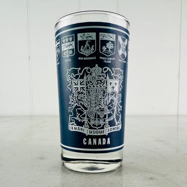 Vintage 1967 Canadian Centennial Glass Blue Dominion Glass Commemorative collectible Confederation Souvenir barware retro housewarming gift 