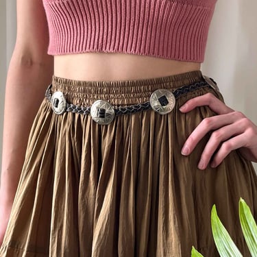 Braided Leather Concho Belt