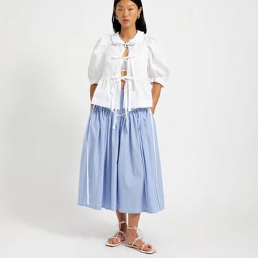 Eliza Faulkner Lucille Skirt - Blue Pinstripe