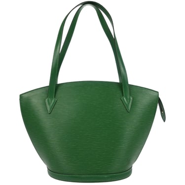 トートバッグ Saint Laurent Dark Green Leather Le 5 A 7 Bea Shopping Bag SAINT LAURENT Le 5 À 7 Bea textured-leather tote | NET-A-PORTER