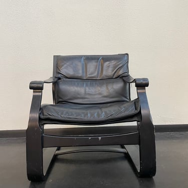 Swedish Leather Lounge Chair by Åke Fribytter for Nelo Möbel 