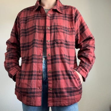 Carhartt Womens Rugged Flex Hamilton Fleece Lined Red Shirt Jacket Plaid XL 