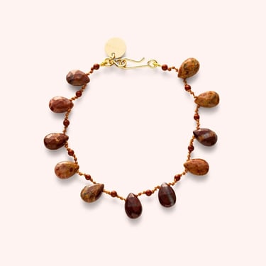Harper Drops &amp; Beads Bracelet - Jaspe Rouge