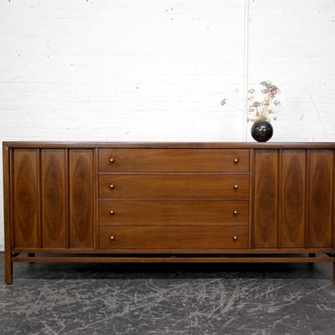 Vintage MCM 1960's walnut 9 drawer dresser by Ramseur Furniture Co. | Free delivery only in NYC and Hudson Valley areas 