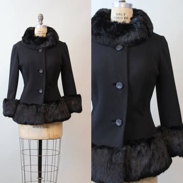 1960s LILLI ANN FUR coat jacket small medium | new fall 