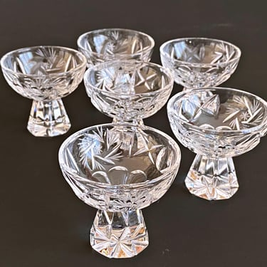 Set of 6 Crystal Cordial Glasses | Nachtmann Fine Cut Coupe Liqueur Glasses | Vintage German Shot Glasses | Elegant Barware Collectible 