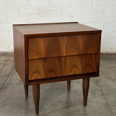 Louvered Walnut Nightstand- Single 