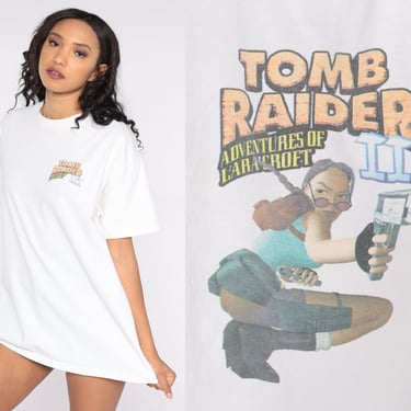 90s Tomb Raider 3 T Shirt Adventures of Lara Croft Video Game Tshirt Graphic Retro Tee 1990s Retro Twitch Streamer Extra Large XL 