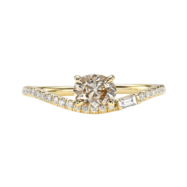 Ellipse Ring with Oval Champagne Diamond  — Commitment, Curated