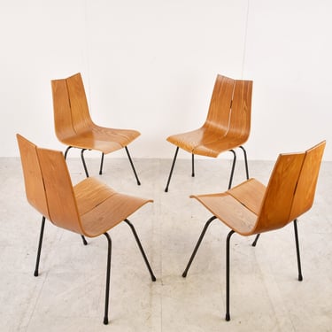 Model GA Chairs by Hans Bellmann for Horgen Glarus, Set of 2, 1950s - mid century dining chairs - pair of vintage dining chairs 