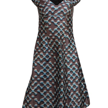 Prada - Grey Multi Pixel Dot Print Sleeveless Dress Sz 2