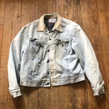 1970s Thrashed Lee Storm Rider Light Wash Jacket Medium Large 